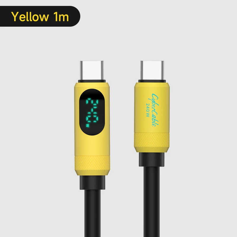 Hagibis USB C to USB C Cable with LED Display Type C Fast Charger Cable PD 240W Charging Cord for iPhone 16 17 Pro Macbook Pixel image 3