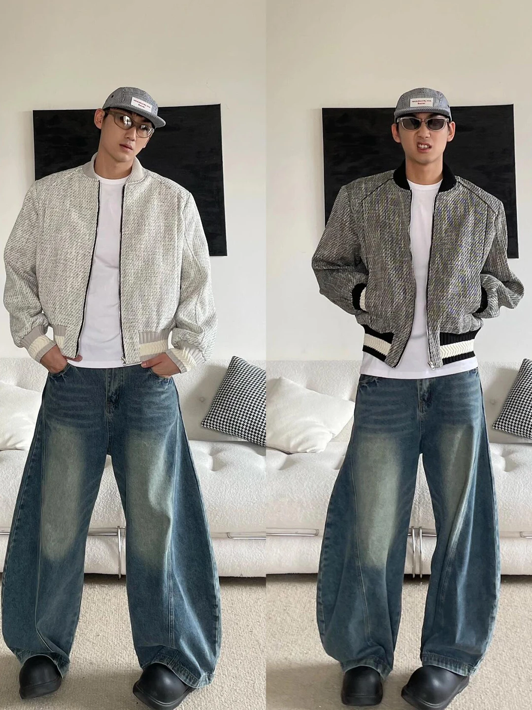 

Мужская утепленная вязаная куртка в американском стиле с бейсбольным воротником, для спортивных игр, Cleanfit, ранняя осень, класса люкс