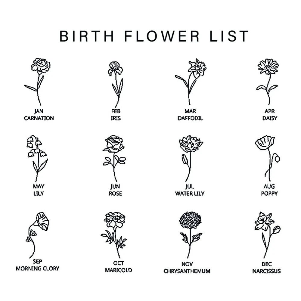 Aangepaste geboorte maand bloem ketting gepersonaliseerde familie sieraden roestvrij staal graveren geboorte bloem kettingen moeder zus cadeau
