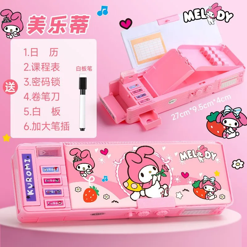 

Sanrio пенал аниме мультфильм пароль замок чехол для ручки Kuromi Pochacco многофункциональные канцелярские принадлежности двухслойный студенческий подарок для мальчика