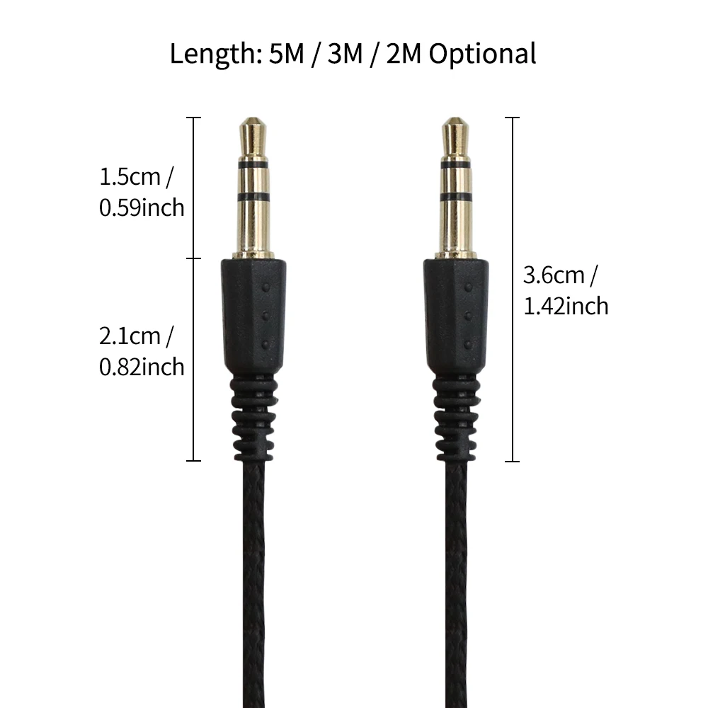 2/3/5m 3.5mm Aux cable Male to 3.5mm Jack Male AUX Audio Stereo Headphone Cable Jack 3.5 Aux Audio Cable Cord for Phone Earphone