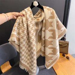 Luxury Winter Scarf Women Cashmere Warm Pashmina Brand Foulard Female Shawls Wraps Thick Soft Bufanda Poncho Scarves Stole 2024