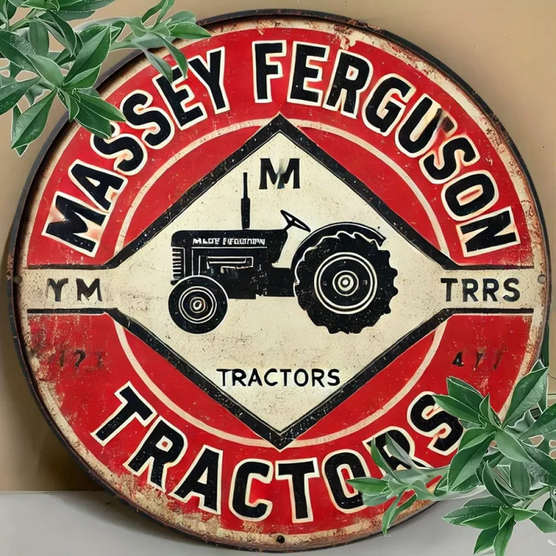 خمر ريفي 1 قطعة علامة ألومنيوم معدنية مستديرة |   ماسي فيرغسون جرار القصدير اللوحة جدار ديكور فني |   الرجعية، متعددة الأغراض