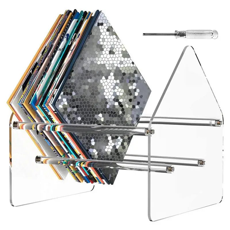 Vinyl Record Holder Record Shelf Wall Mount CDs Display Rack Acrylic Organizer Stand For Magazines Desktop File Organizer tools