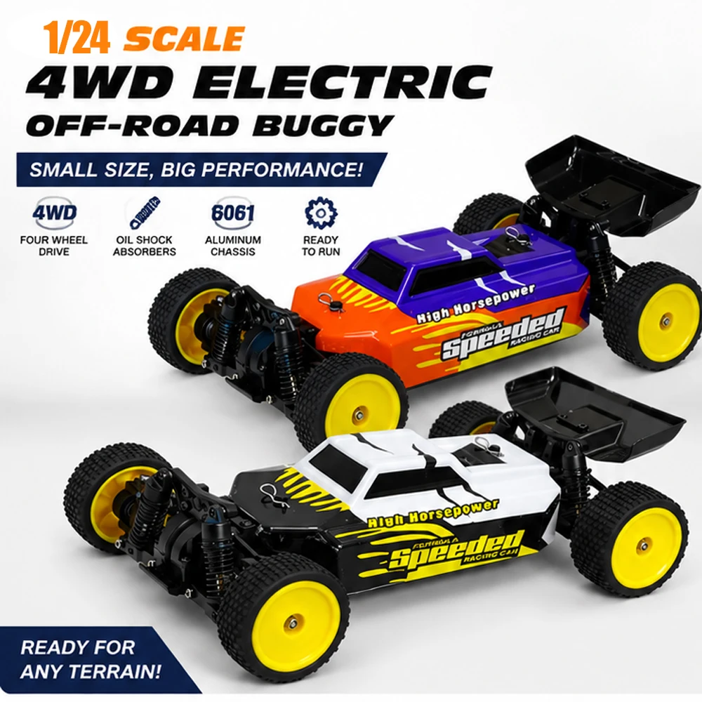 New Mini Cars 1/24 RTR Remote Control Off Road Car 2401A 45KM/H RC Vehicle Model CVD Drive Shafts Motor Metal Chassis Toy Gift