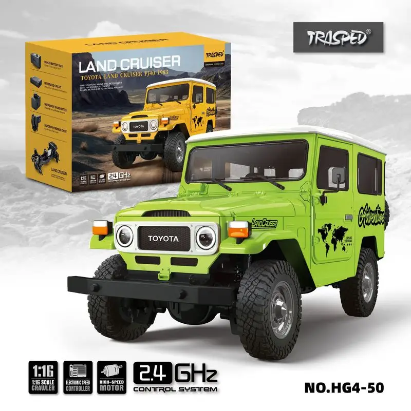 Hengguan 1/16 Toyota Full Scale Electric Off Road RC Remote Control Car Smoke Sound and Light Climbing Remote Control Car Model