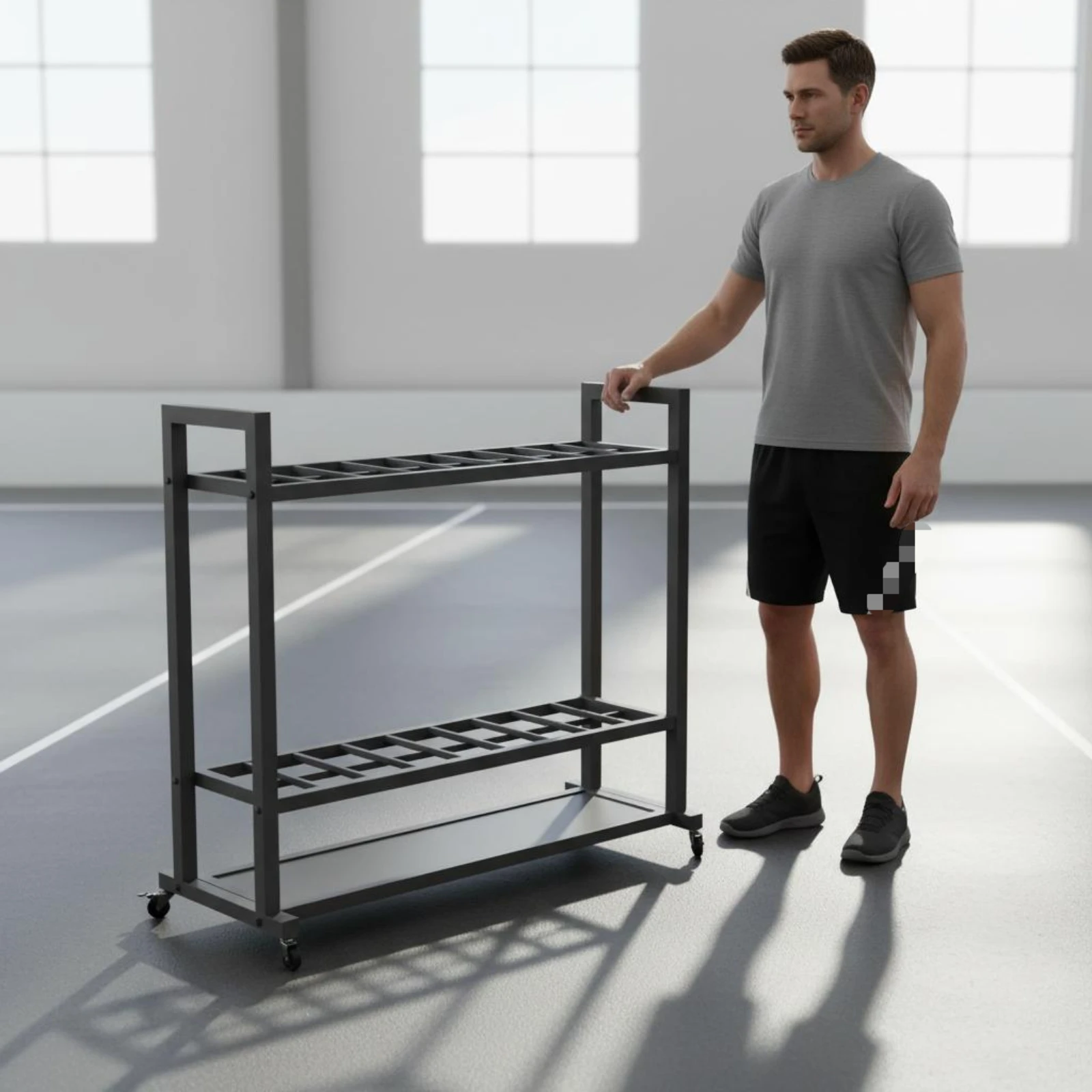 Sports Equipment Locker - حامل عصي اللاكروس بعجلات متحركة، منظم