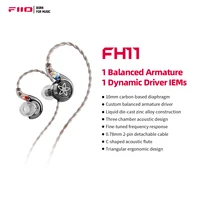 FiiO FH11 HiFi 1DD + 1BA controlador híbrido auriculares intrauditivos IEM con Cable desmontable de 0,78 2 pines auriculares estéreo hifi con cable para músico