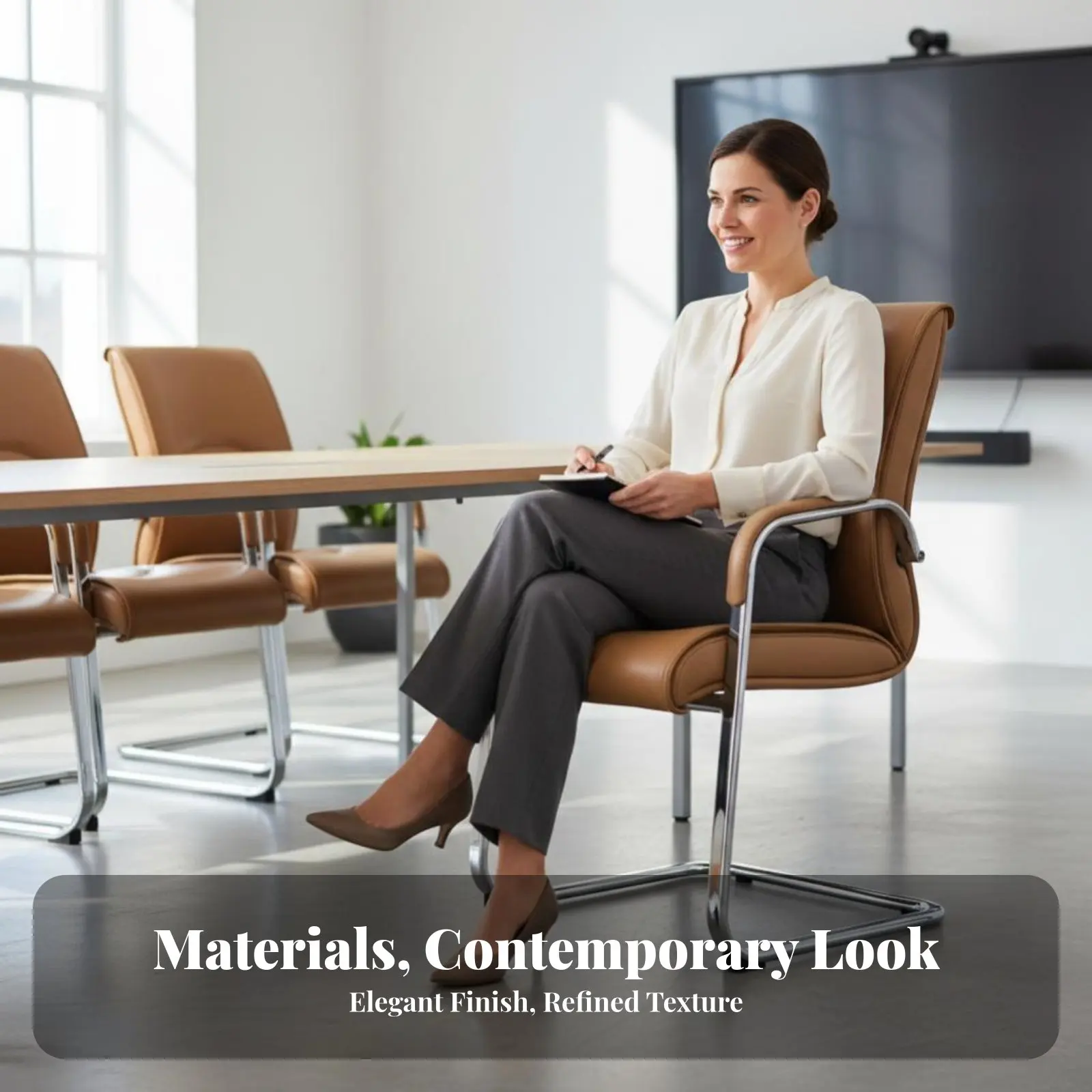 

Кресло для посетителей Cantilever: эргономичный дизайн, обивка, основание-снегоход, прочная рама, дышащая сетка на спинке для зон ожидания, лобби