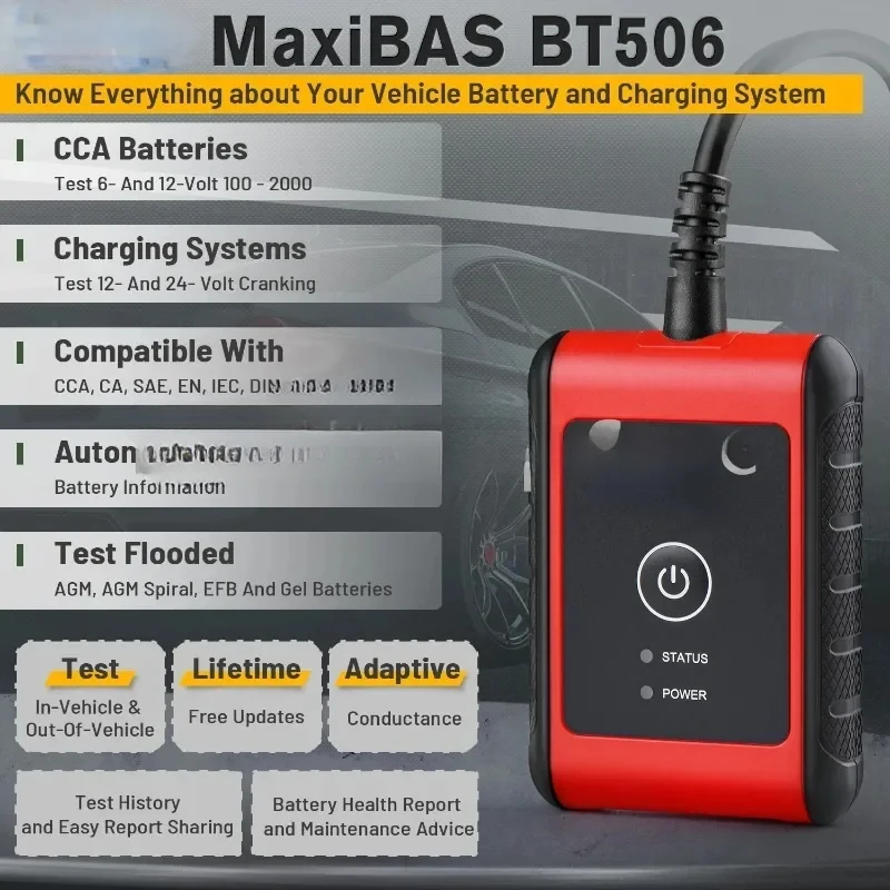 Bt506 Automotive Battery and Electrical System Analysis Tool Suitable for Daotong Maxisys Tablet PC