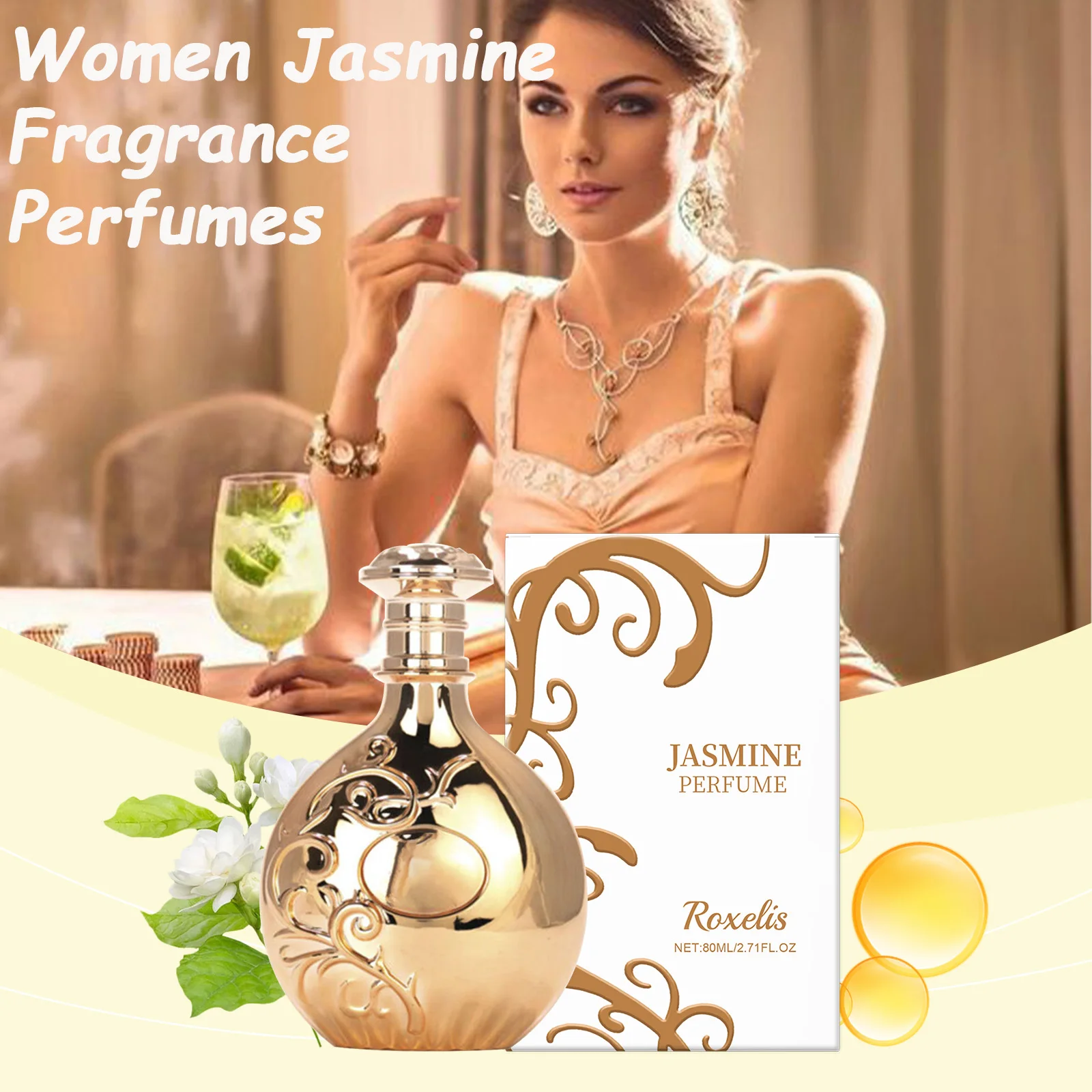 

Jasmine Fragrance Perfumes Women Longlasting Scent Dates Romantic Relieves Dating Awkward Odor Fresh Plant Floral Scent Perfumes