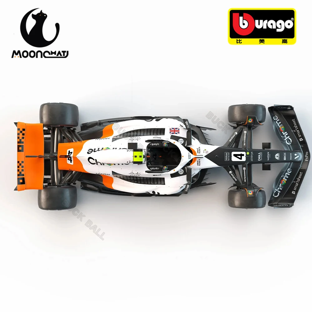 New Bburago 1:43 MCL60 Monaco Grand Prix Mclaren Alloy Miniature Diecast Model 4# Lando Norris 81# Oscar Piastri F1 Car Model