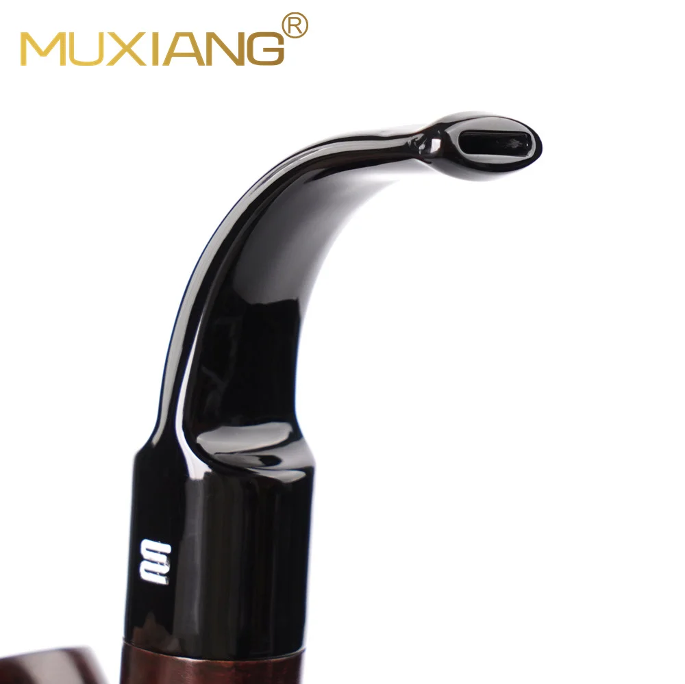 MXUIANG handmade curved handle tobacco pipe Hungarian shaped pipe Oom Paul Briar wood pipe Heather tobacco pipe father day gift