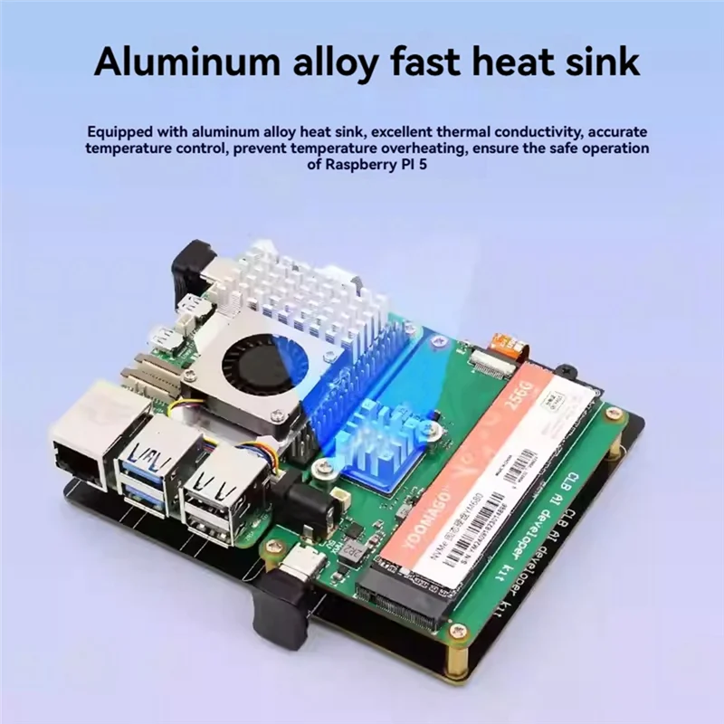 

Изысканный комплект для Raspberry Pi 5 CLB AI DP Комплект AI для Raspberry Pi PCIE-M.2 Плата расширения Hailo-8 Комплект для 2280 M.2 NVME SSD