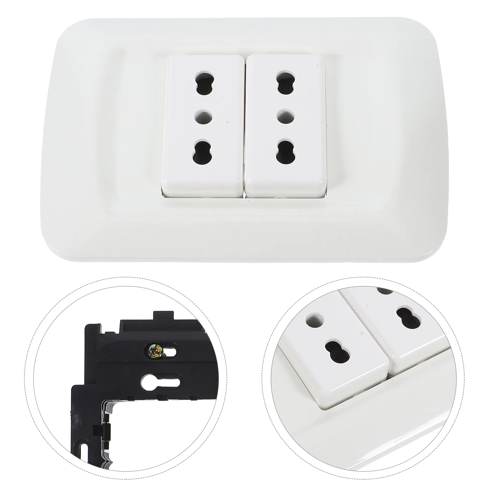 

Triple Round Hole Dual 16a Italian Standard Wall Electrical Socket Recessed Modern Embedded Outlet for Home Appliances