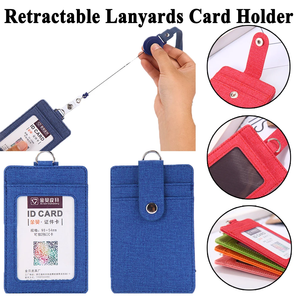 

Women's Retractable Coin Bag Lanyards Business Credit Card Holder ID Badge Holder Protect Cover Bag Strap Card holder