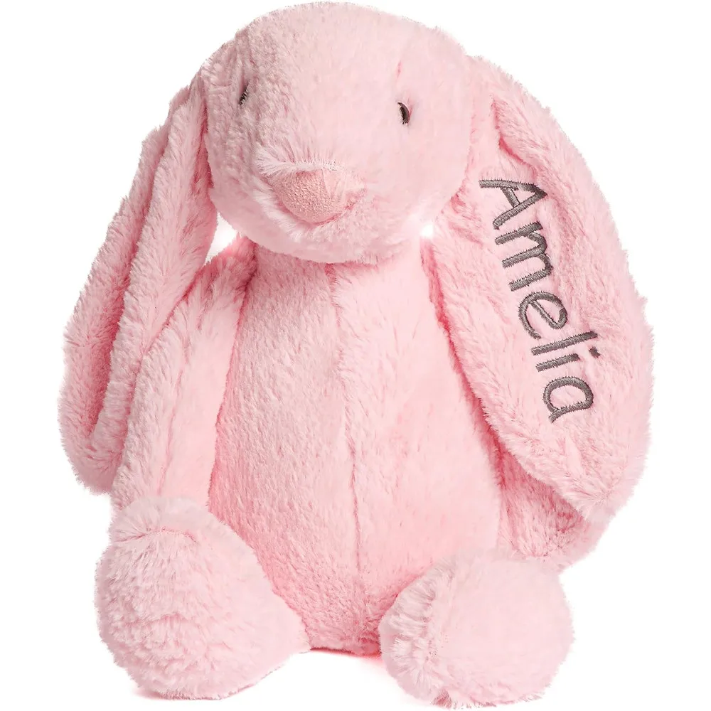 Personalized Super Soft Plush Bunny, Custom Gift with Embroidered Name on Ear for Easter, Baby Shower Gift Cute Birthday Gifts