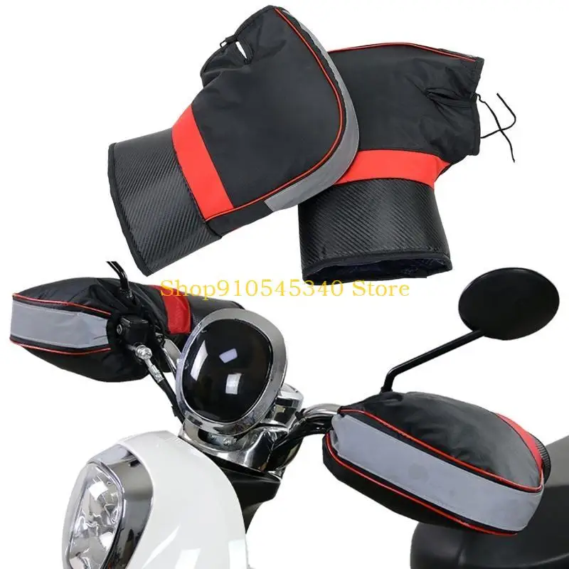 U2JA Motorbike Scooter Winter Cold Windproof Thick Warm Handlebar Gloves Gauntlets 2x