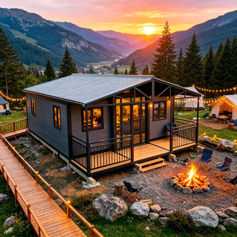 Luxury Expandable Container Villa Prefabricated Expandable Container House, Suitable for Resort Homestays and Vacation Cottages