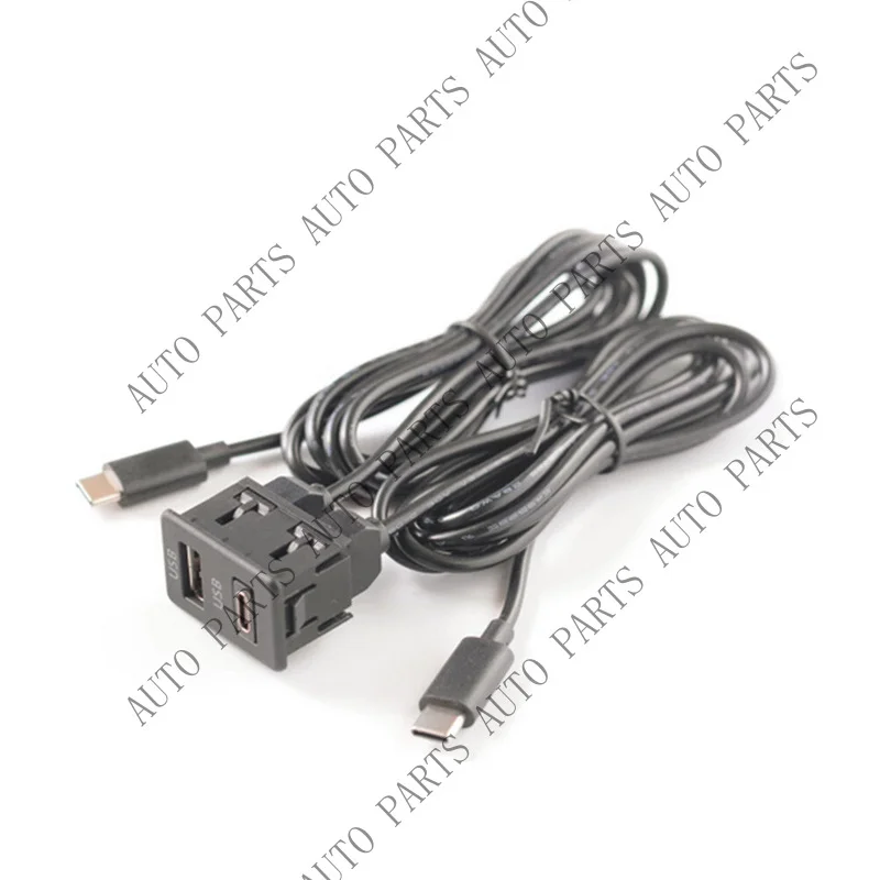 A+ for Car Dual Type-C to USB+TYPE-C Port Panel Interface Extension Cable Adapter Panel