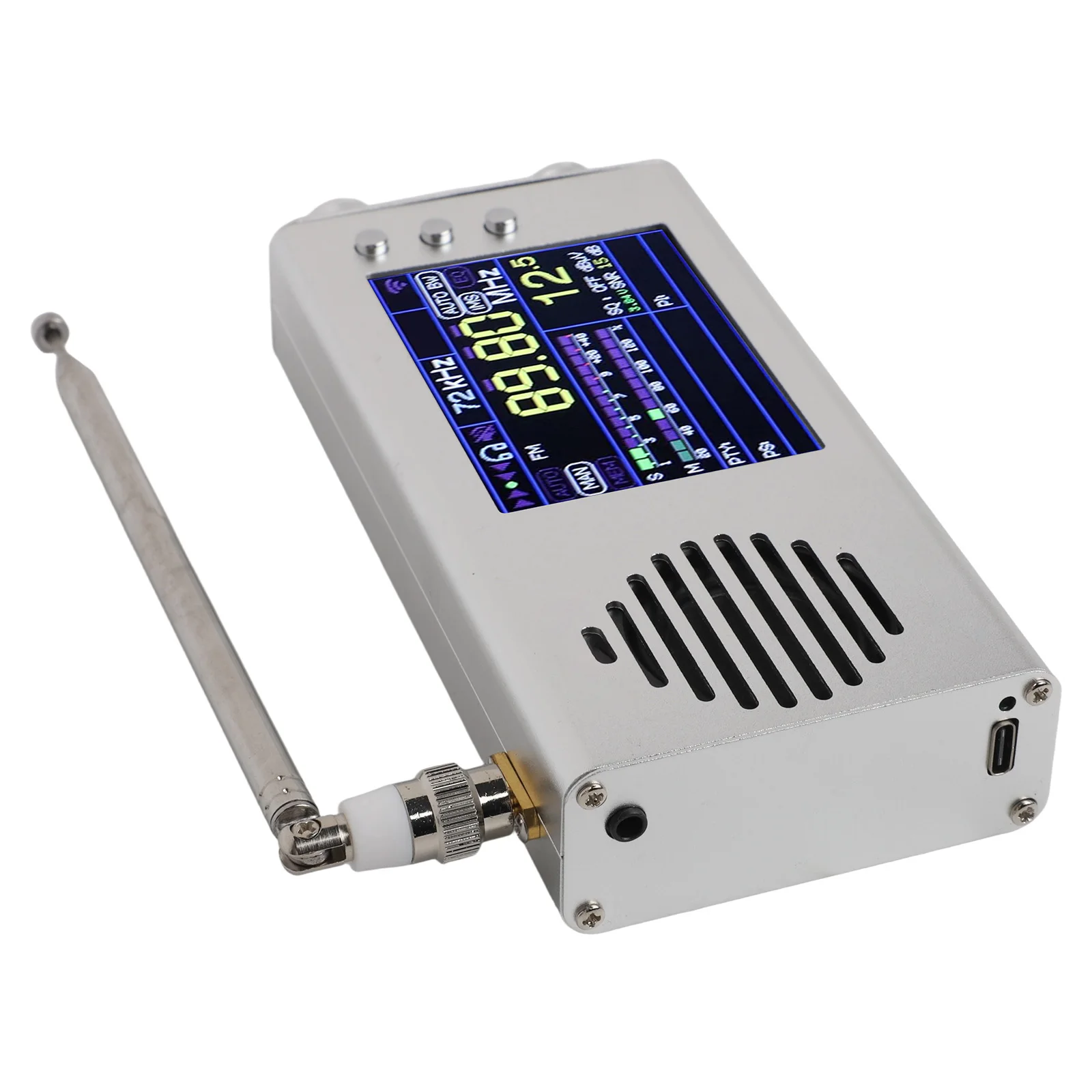 Премиум TEF6686 Plus Full Ban d Радио 2-го поколения V1 18 Прошивка Корпус из алюминиевого сплава ЖК-дисплей Телескопическая антенна