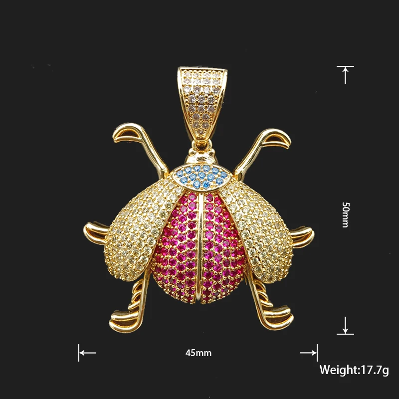 Pendentif Insecte Incrusté de Zwords pour Offrir aux Femmes des Bijoux Romantiques, Interrupteur et Délicat