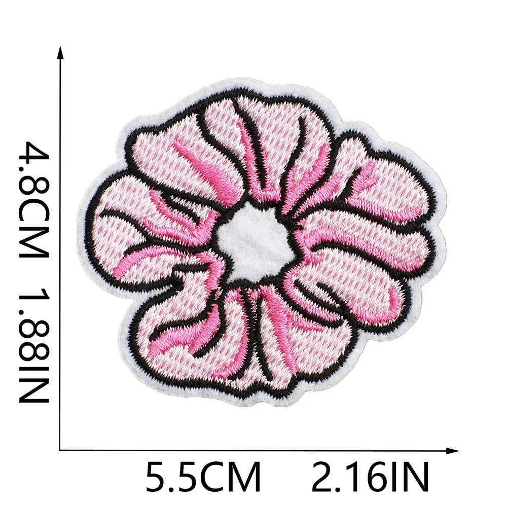 Embroidered Patch Iron On Patches for Clothing Pocket Lipstick Clothes Stickers Fabric Sewing Thermal Adhesive Applique Fusible