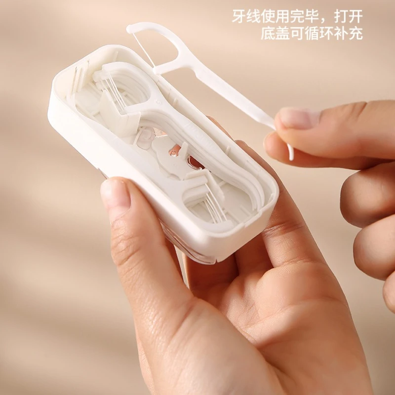 Zahnseide Tragbare Fall Zahnseide Spender für Zähne Reinigung Zahnseide Organizer Mundpflege Press-on Einweg Zahnseide Werkzeug