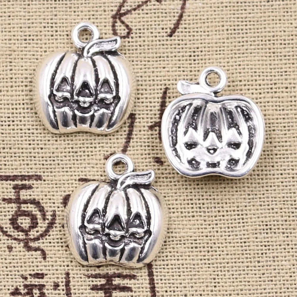 

15pcs Charms Pumpkin Jack Lantern Halloween 20x18mm Antique Silver Color Pendants DIY Making Findings Handmade Tibetan Jewelry