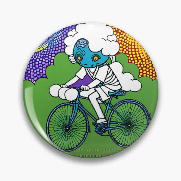 Cartoonized Lsd Blotter Bicycle Day Ext  Soft Button Pin Clothes Metal Creative Hat Cute Gift Lapel Pin Fashion Jewelry Brooch