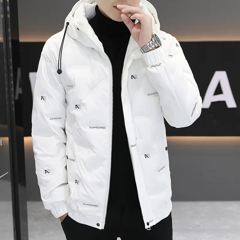 Licht warm donsjack met capuchon voor heren Jeugd Faion Merk Winter 2023, nieuwe Sle Anti-koude jeugdige bovenkleding Polyestervezel