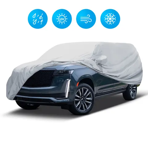 Universal SUV/Sedan Full Car Covers Outdoor Waterproof Sun Rain Snow Dust Resistant Protection UV Car silver Auto Case Cover 10 best sales cover for qmobile - №3