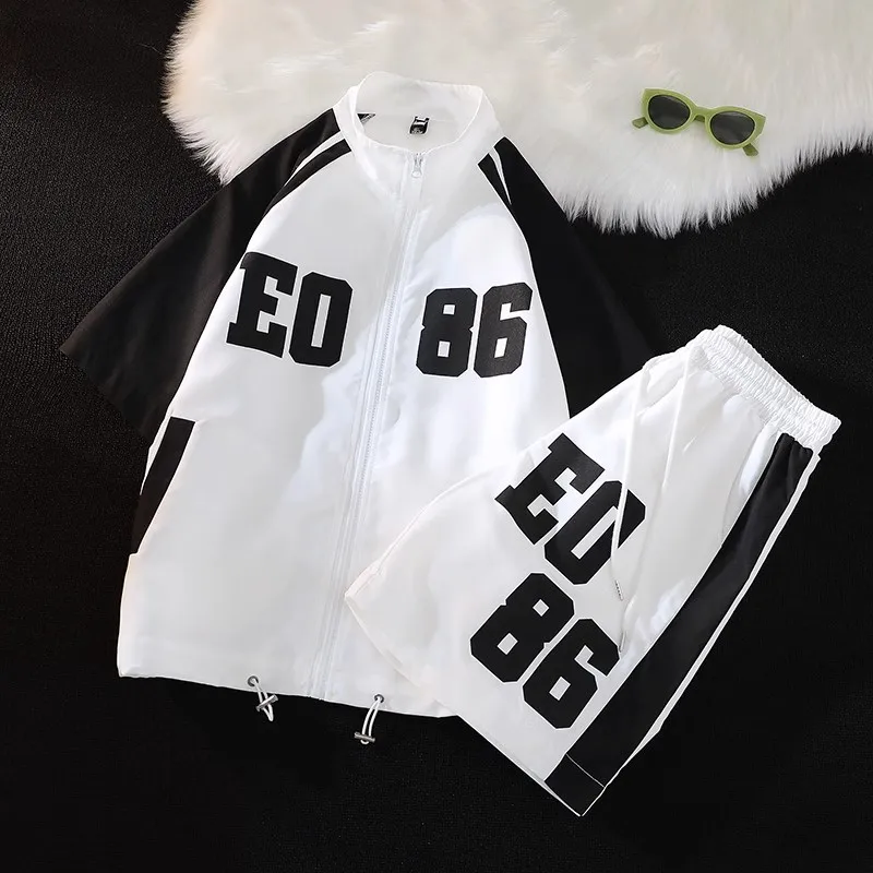 2023 Fashion Men Short Sleeve Tracksuit casual sporting suit hoodies and shorts M-XXL AYG276