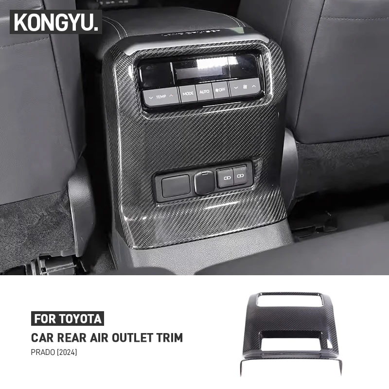 For Toyota Prado Land Cruiser 250 LC250 2024-2025 Real Carbon Fiber Car Rear Air Conditioning Vent Outlet Trim Cover Accessories