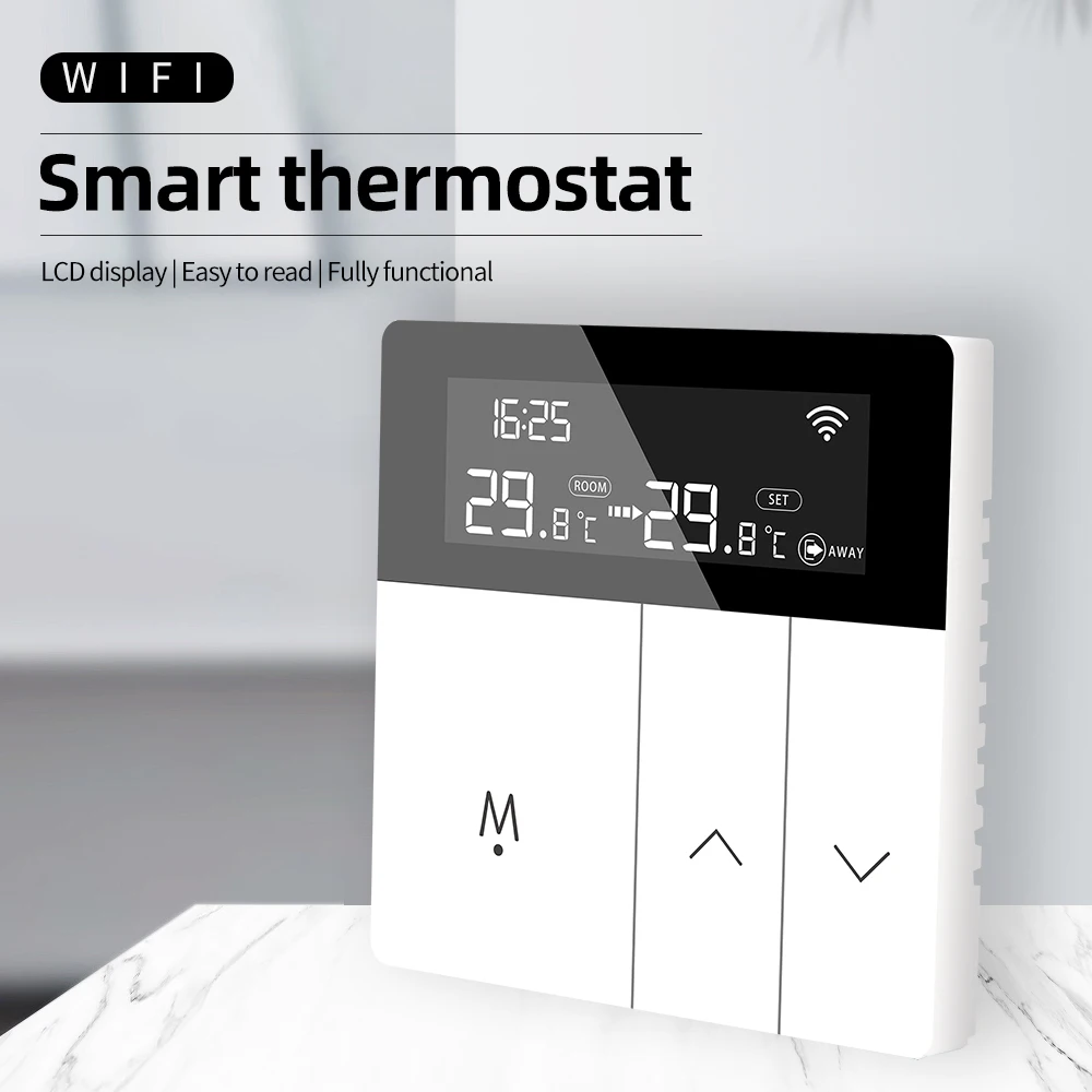 I8 16A WIFI Underfloor Heating Thermostat For Smart Home Heating Temperature Remote Controller With Online Monitor White