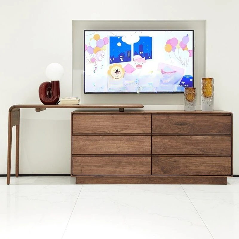 

Black walnut TV sideboard modern simple living room furniture storage cabinet storage cabinet