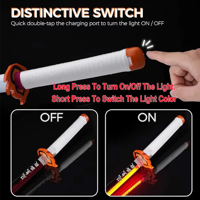 10 Led Gradient Color Glow Sword Sode No Shirayuki Sword Cosplay Samurai Swords Free Knife Holder And Belt