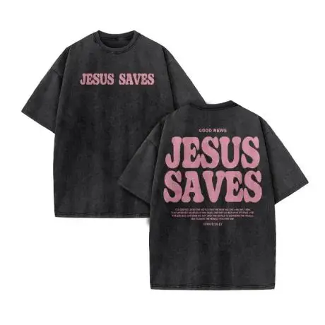 Camiseta lavada de verano NEWChristian para hombre, camiseta informal de versión holgada, camiseta Vintage cristiana de algodón, estilo Harajuku Y2K Unisex