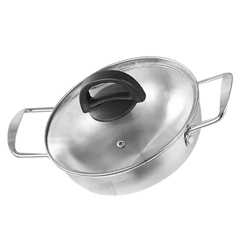 

Ramen Pot Metal Pots For Cooking Stockpot with Lid Korean Stainless Steel Kitchen Noodles Small Double Handles Induction Cooker