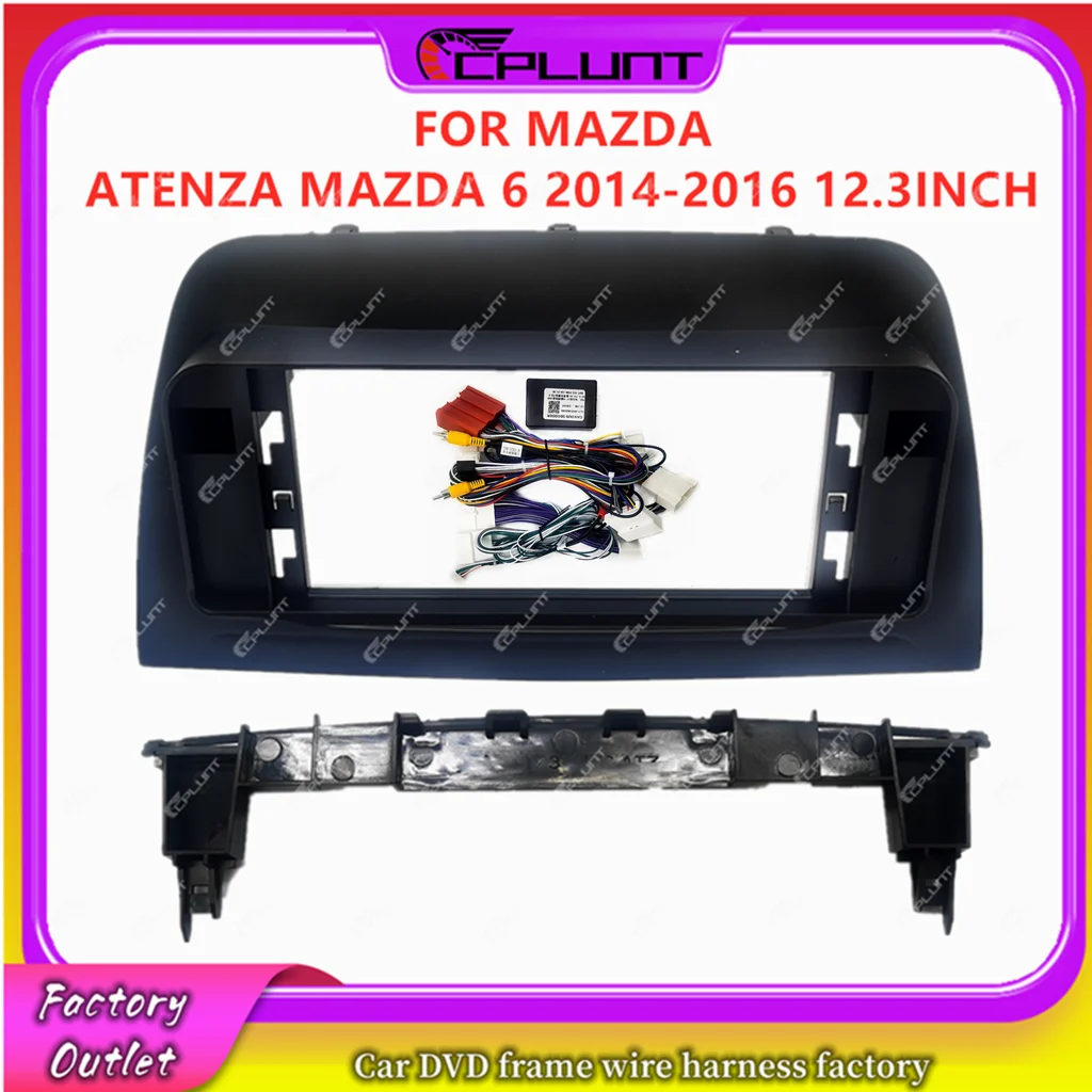 2 Din Car Stereo Radio Frame Fascia Adapter For MAZDA ATENZA MAZDA 6 14-16 12.3 INCH Android DVD Dash Fitting Panel Kit