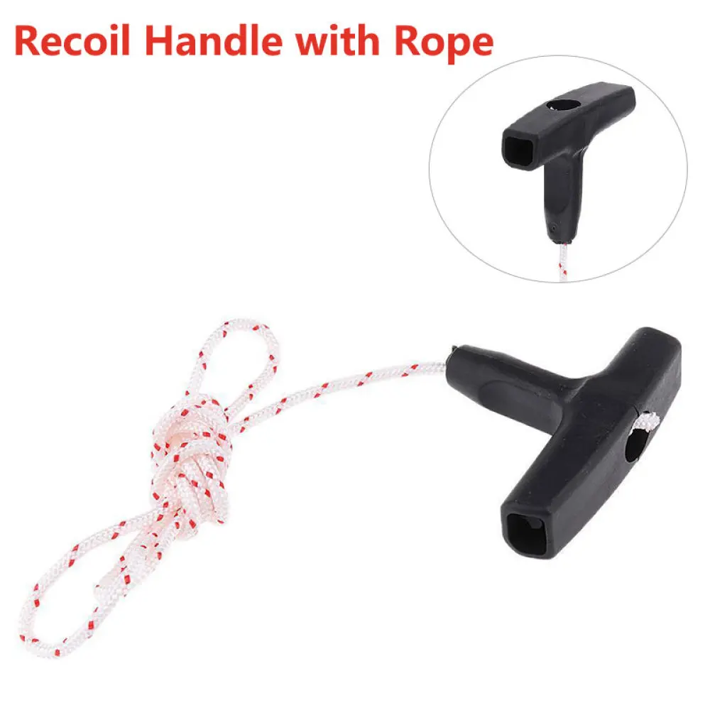 Recoil Handle+Rope Manual Hand Rope Chain Saw Practical Recoil Starter Handle with Rope Pull Cord Replacement Part for Lawnmower