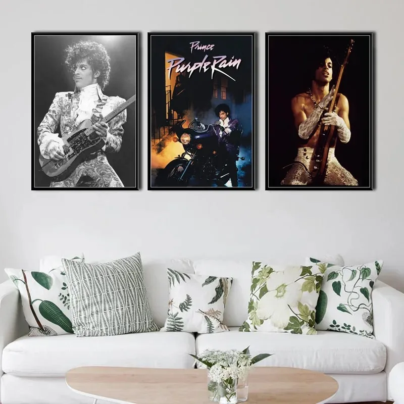 Prince Rogers Nelson Black White Rock Music Singer Star Art Canvas Painting Poster Wall Home Decor