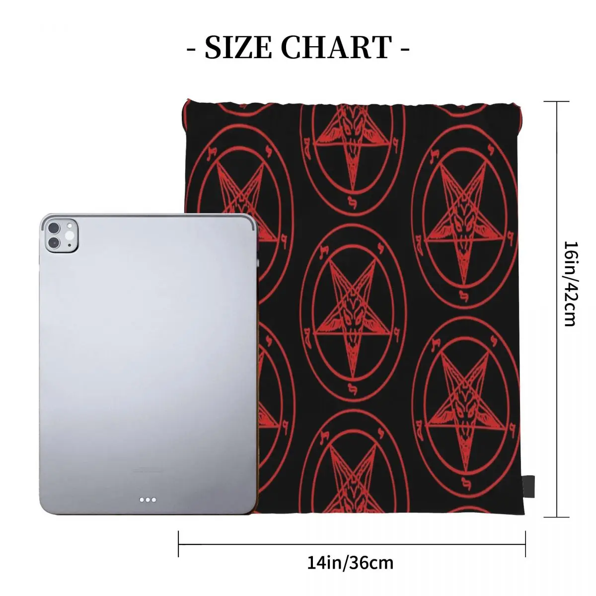 Red Baphomet Drawstring Bag Backpacks Men's Backpacks Drawstring Bags Women's Backpacks Kids' Drawstring Bags