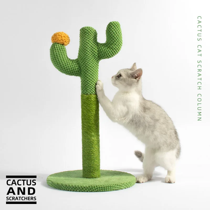 Cat Climbing Frame Scratching Pillar Supplies Sisal Cactus Toy Grinding Paw Column tree pet items  hierba gatera bola de pared