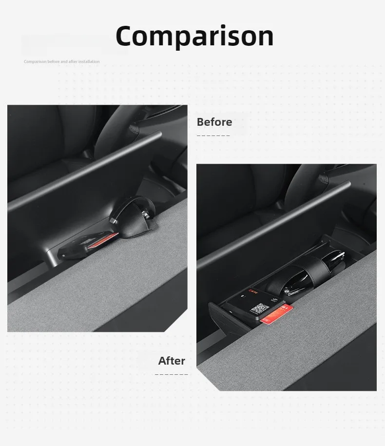 Für Tesla Model Y L YL 2026 2025 Mittelkonsole Kabelloses Ladepad Schutzmatte Abdeckung Armaturenbrett Aufbewahrungsfach ETC Handyhalterung – Detail 7