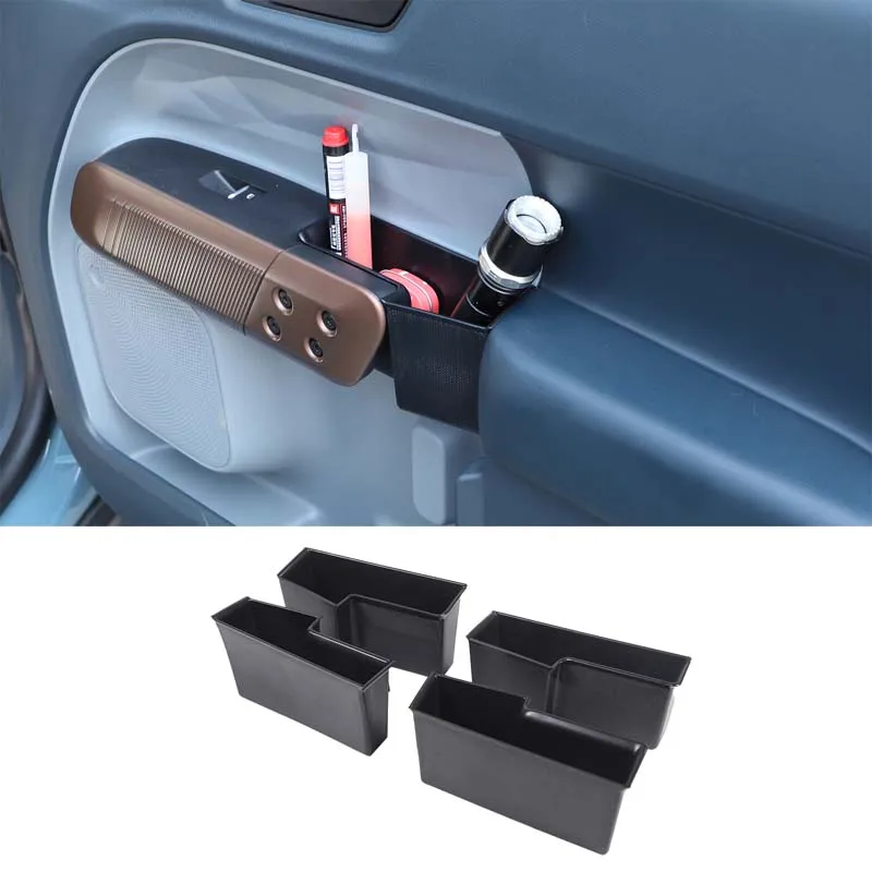 

For Ford Maverick 2022 ABS Car Door Storage Box Mobile Phone Tray Article Organizer Interior Modification Accessories 4 Pcs