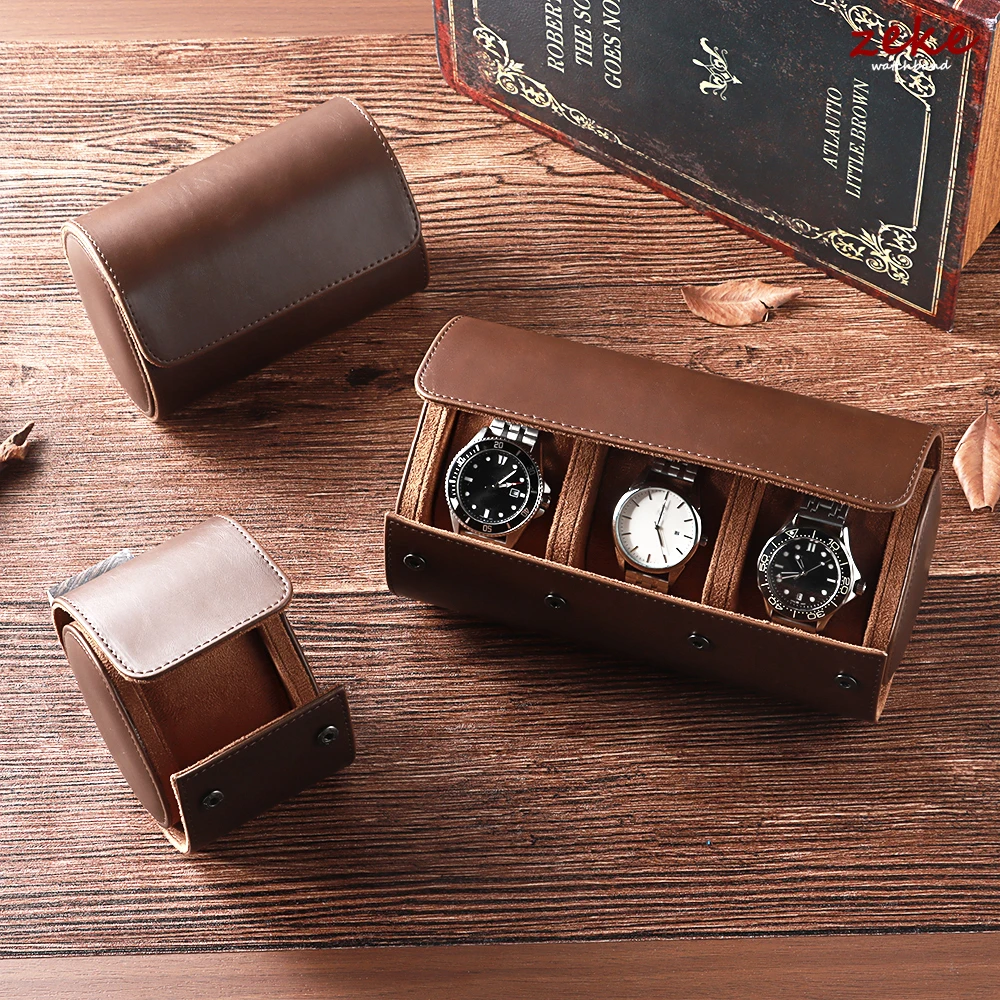 1/2/3 Set Watch Roll Travel Case Watch Storage Organizer-Secure Storage with Innovative Removable Pillow & Solid Watch Organizer