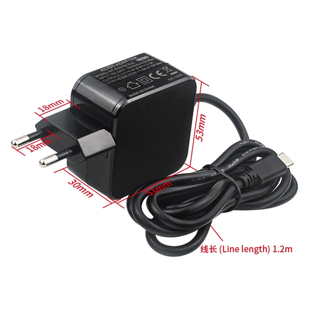 

Новый блок питания 3C-для 5 PD 27 Вт 5,1 В 5 А USB-адаптер зарядного устройства типа C для аксессуаров RPI 5 Pi5 — вилка европейского стандарта