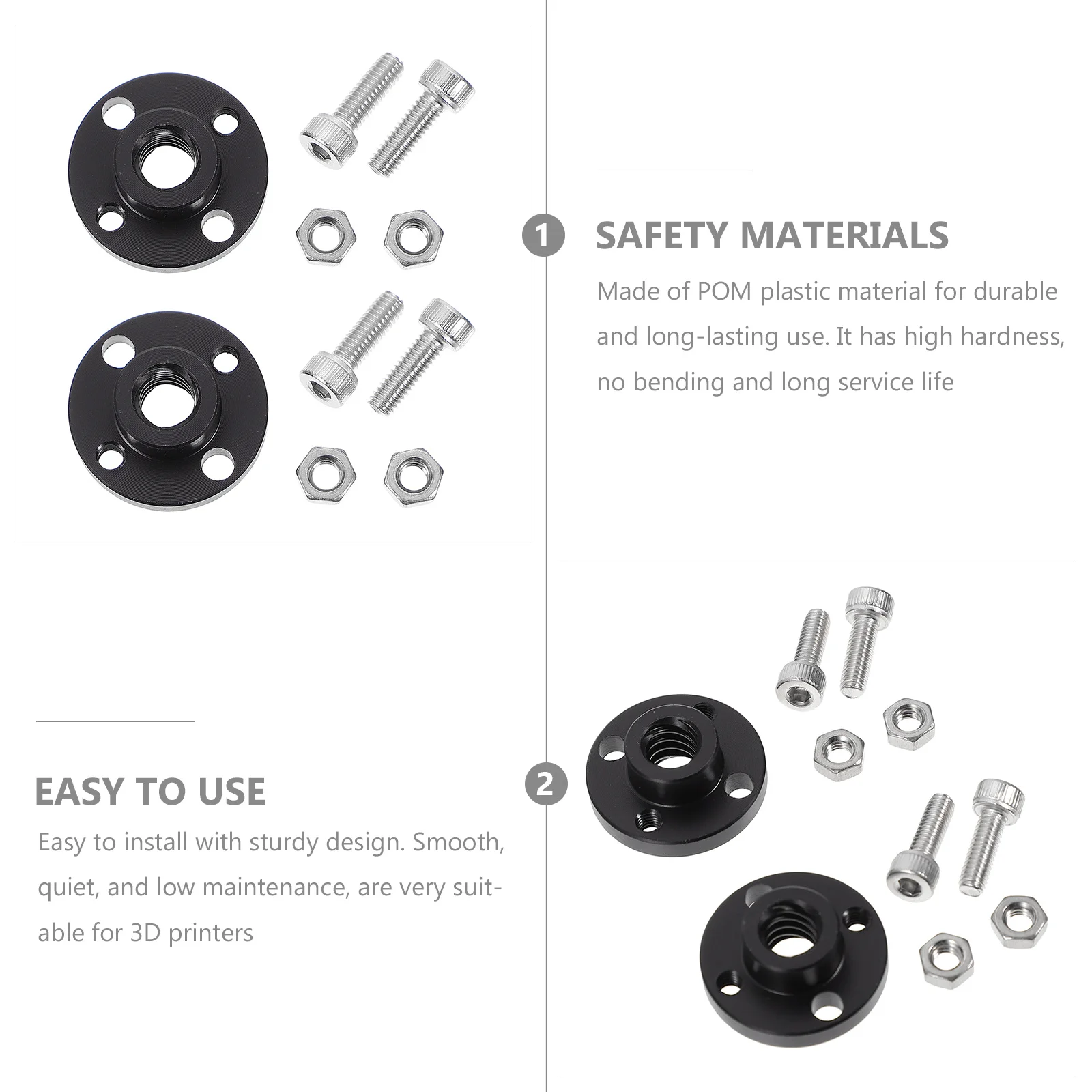 

2 комплекта, 2 комплекта гаек с помпоном для 3D-принтера, гайки с помпоном, гайки, высокая твердость, длительный срок службы для деталей 3D-принтера, аксессуары