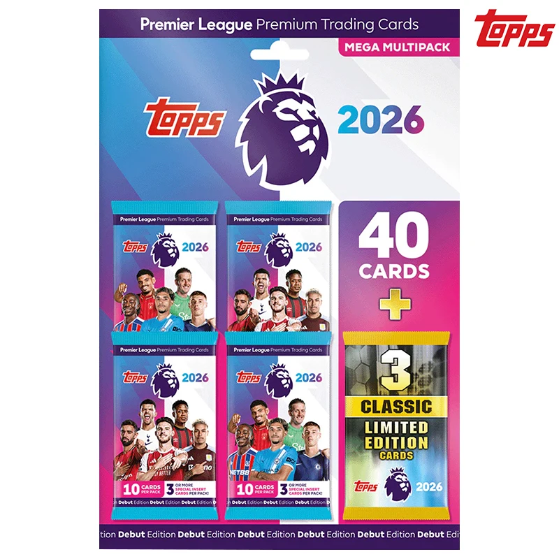

Новый сезон 2026 Topps Premier League Debut Edition Mega Multipack Limited Коллекционная карточка для торговых игр